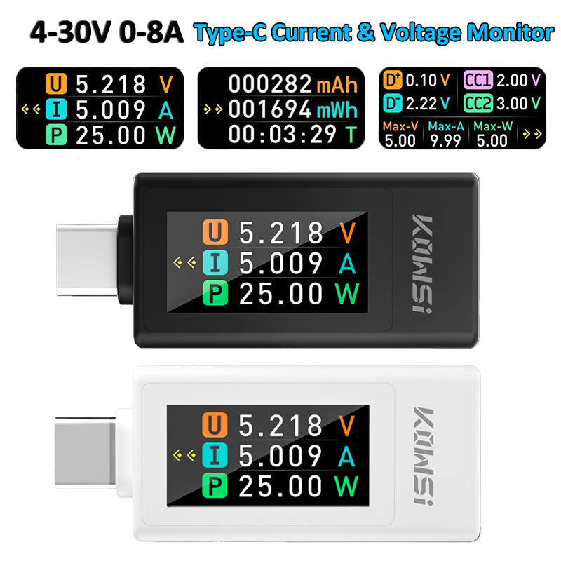 Usb Ammeter Tester - Type-C Color Screen Digital DC Voltage