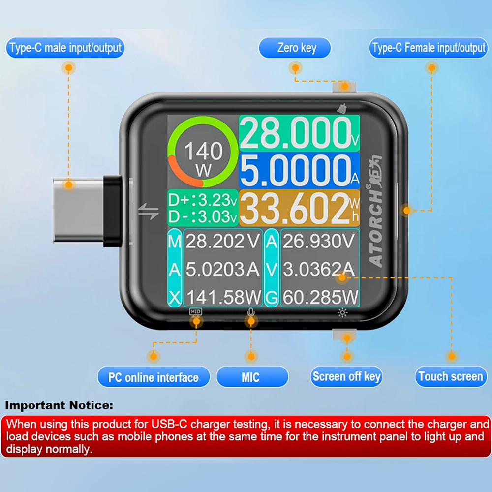 T3 Touch Control Gravity Senso - Usb Ammeter Tester recension och pris
