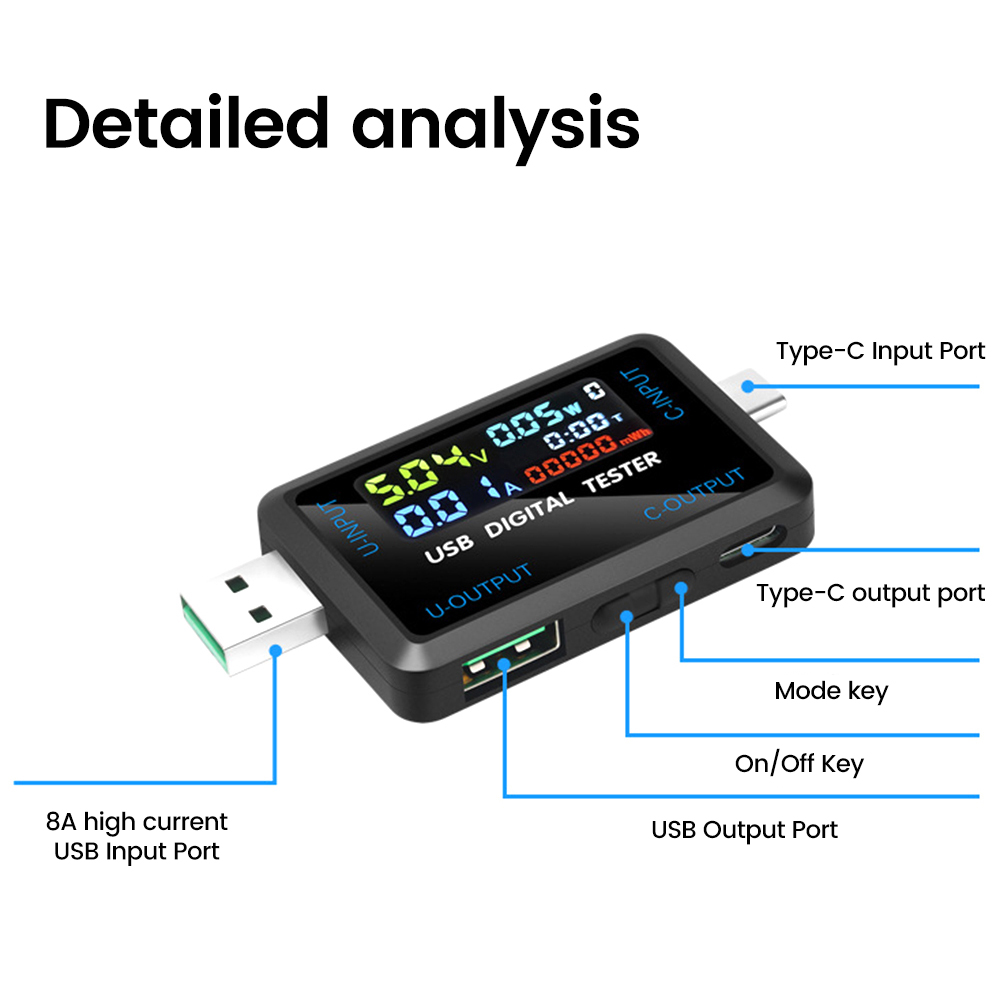 USB Tester 10 in 1 DC Digital  - Usb Ammeter Tester recension och pris
