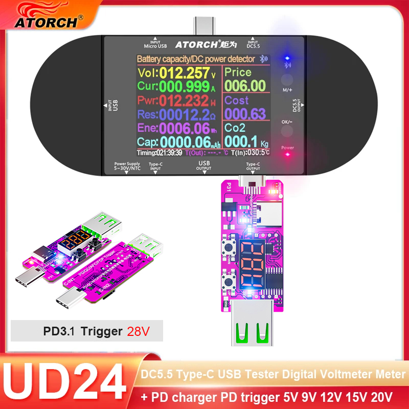 5-32V USB tester DC 5.5 Type-C - Usb Ammeter Tester recension och pris