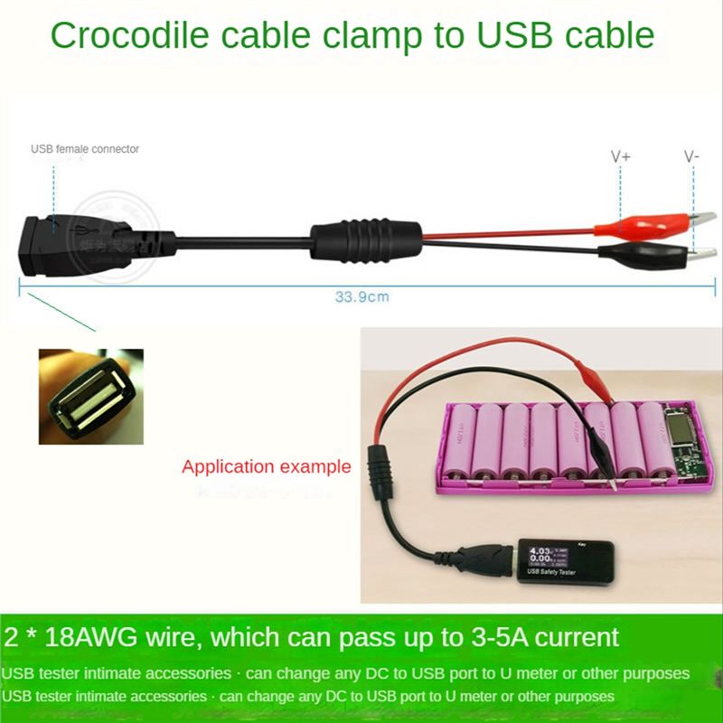 A01E-2Pcs USB Alligator Clips  - Usb Ammeter Tester recension och pris