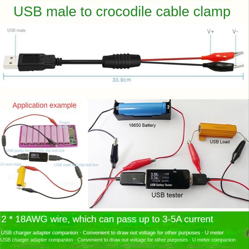 A01E-2Pcs USB Alligator Clips  - Usb Ammeter Tester recension och pris