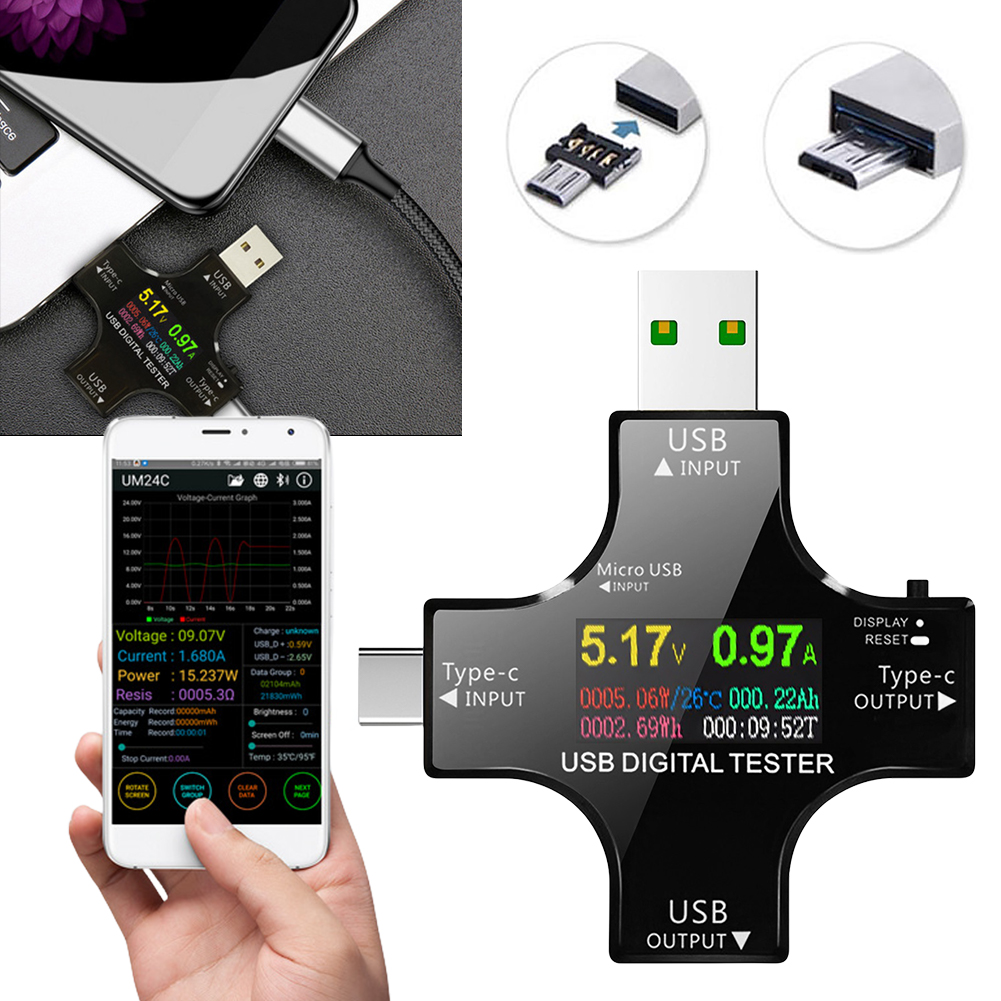 USB Tester Type-C PD Color Dig - Usb Ammeter Tester recension och pris