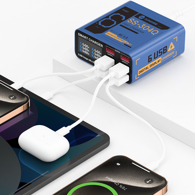 SUSNHINE SS-304Q 6-port Usb Di - Electronics Repair Desk recension och pris