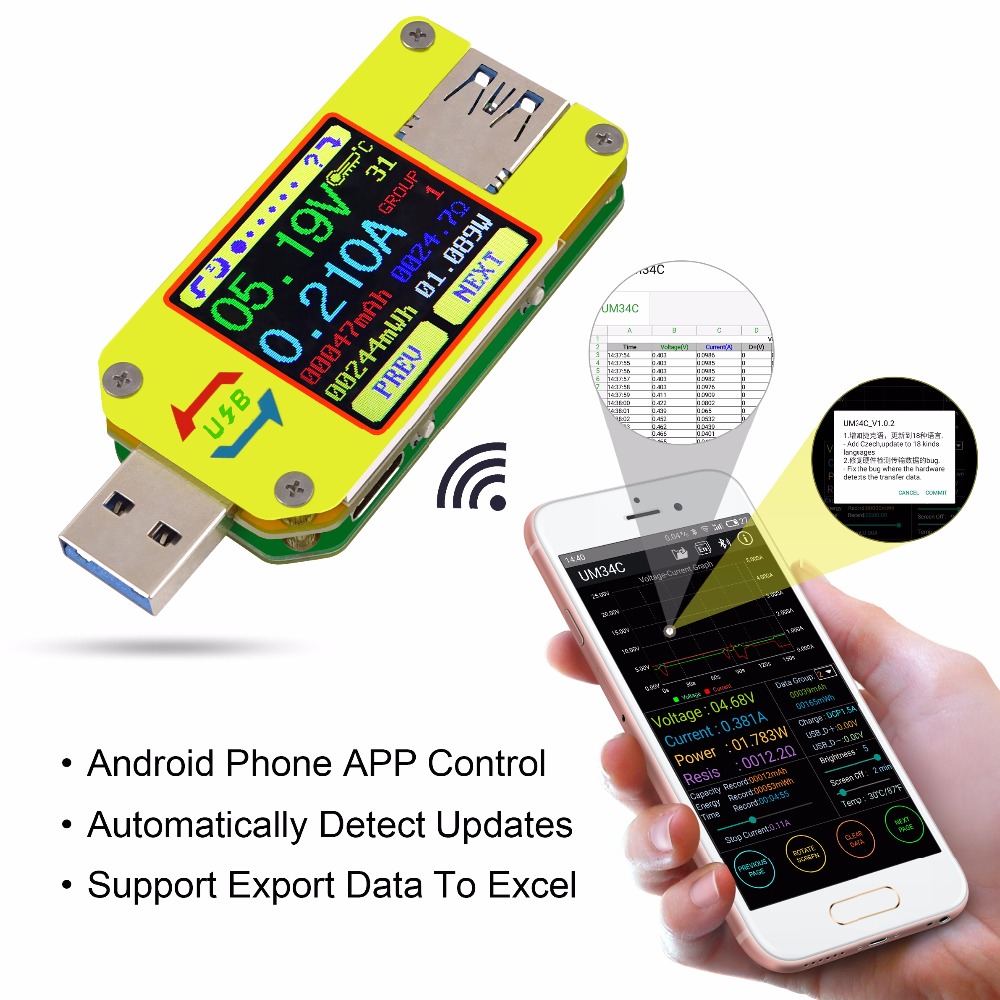 UM Series USB Color Display Te - Usb Ammeter Tester recension och pris