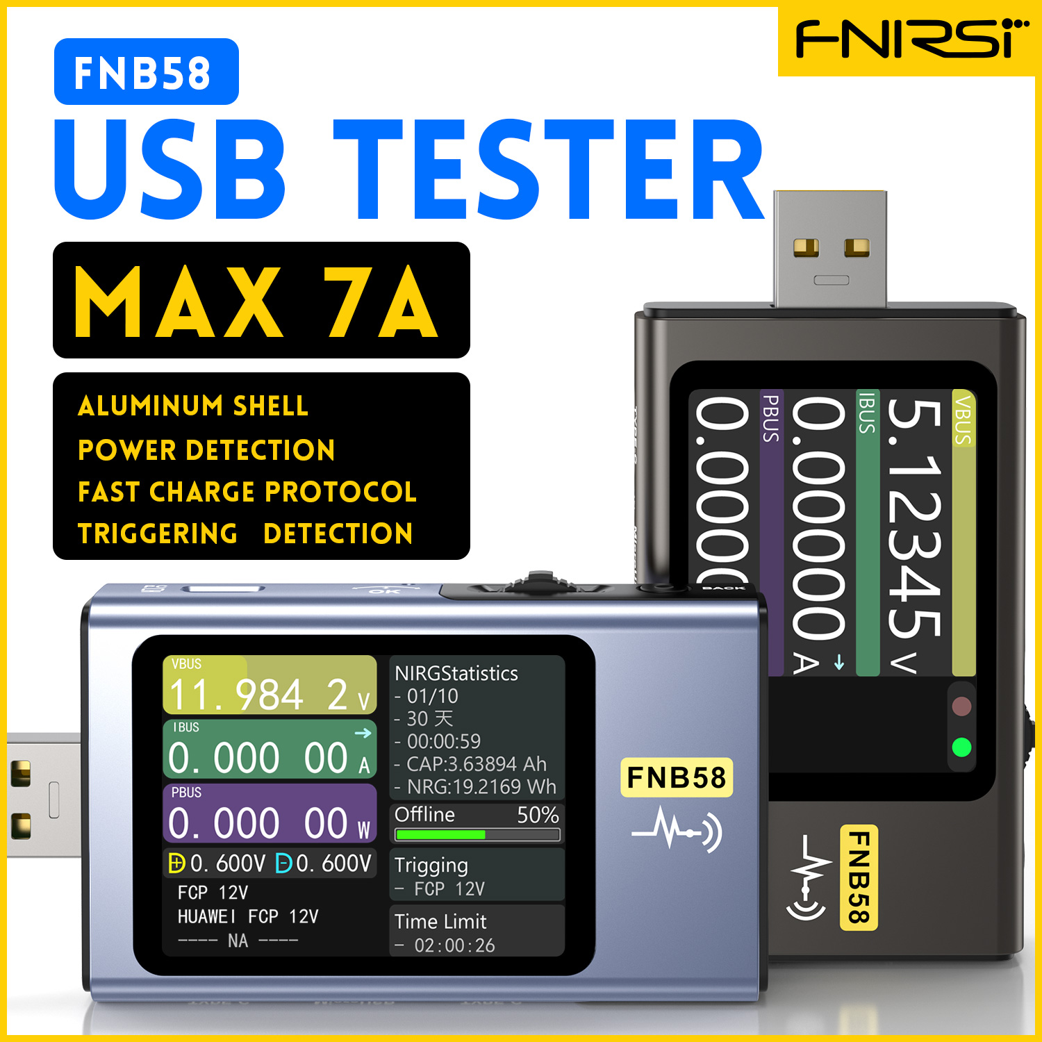 FNIRSI-FNB58 USB Voltage Teste - Usb Ammeter Tester recension och pris