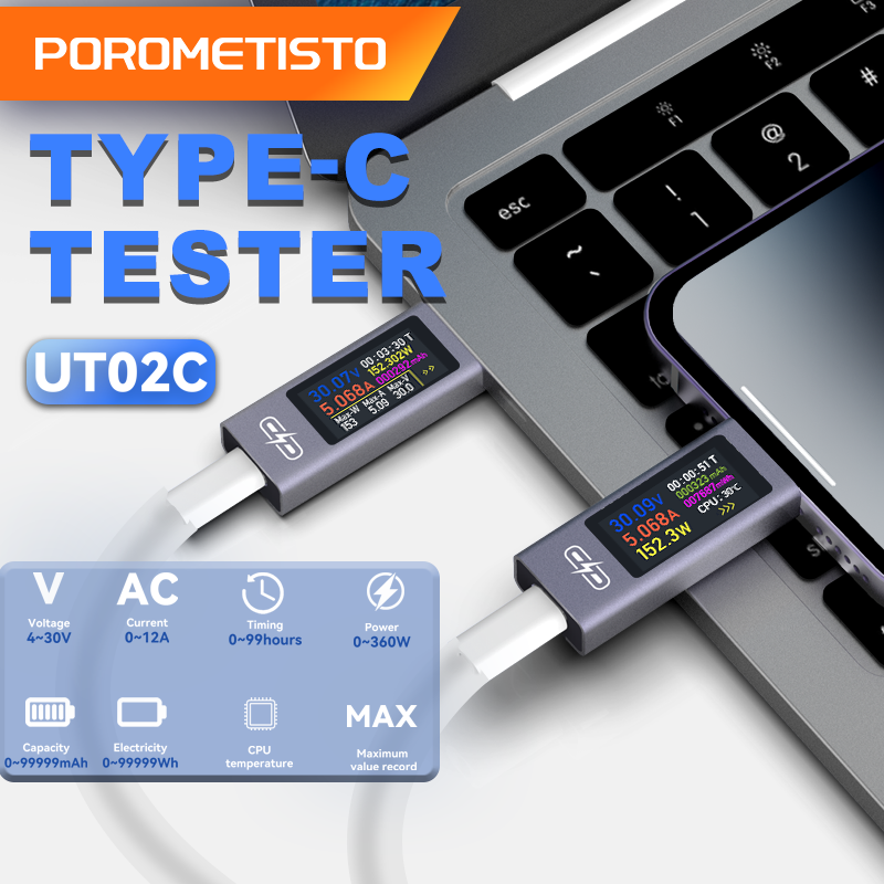 UT02C USB Color Screen Type-C  - Usb Ammeter Tester recension och pris