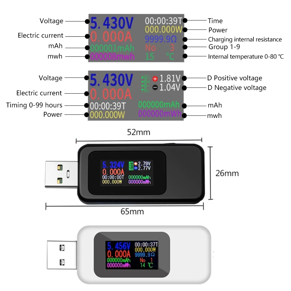 10 in 1 USB Tester DC Digital  - Usb Ammeter Tester recension och pris